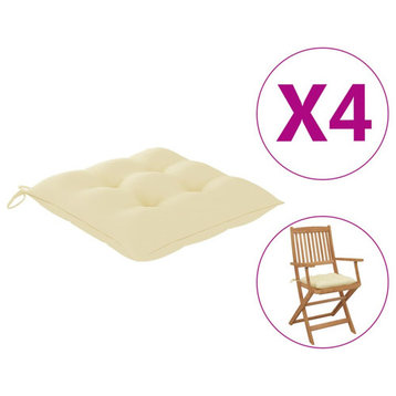 vidaXL Chair Cushion 4 Pcs Outdoor Patio Seat Cushion Cream White Oxford Fabric