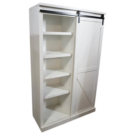 60" Tall Farmhouse Kitchen Pantry, Bright White