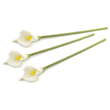 Flower Calla Lily Centerpieces, White, Set of 3