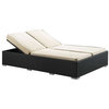 Evince Double Outdoor Patio Chaise, Espresso White