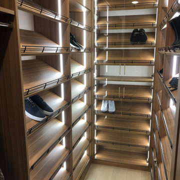 Shoe Racks with Panel Lighting Luxury Walk-in Closet Las Vegas