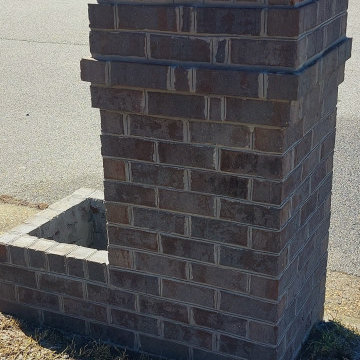 Brick Mailbox with Garden Planter