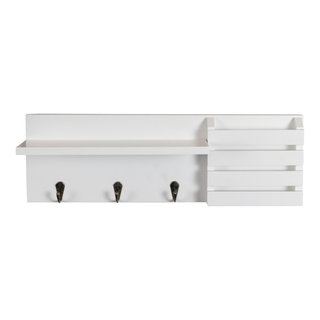 Danya B. Utility Shelf With Pocket and Hanging Hooks - Transitional -  Display And Wall Shelves - by Danya B