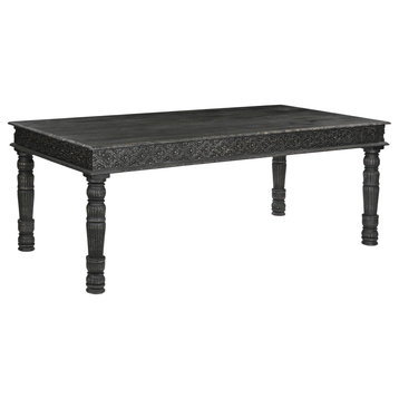 Wiley Carved Dining Table, Black, 84" W