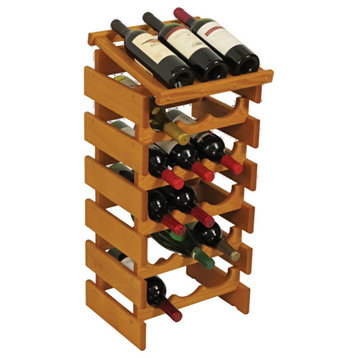 Wooden Mallet Dakota 6 Tier 18 Bottle Display Wine Rack in Medium Oak