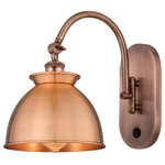 Innovations Lighting - Ballston Adirondack 1-Light 8" Sconce-Arm Swivels Side To Side, Antique Copper - A truly dynamic fixture, the Ballston fits seamlessly amidst most decor styles. Its sleek design and vast offering of finishes and shade options makes the Ballston an easy choice for all homes.