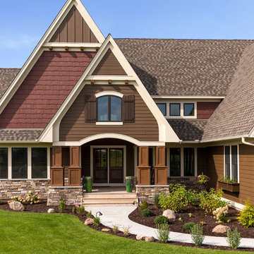 Traditional Exteriors Featuring Stone