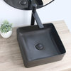 Porcelain Rectangular 14.5" Vessel Ceramic Bathroom Sink Black