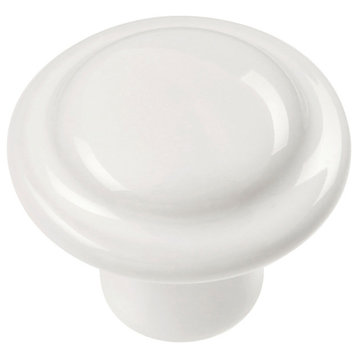 Belwith Hickory 1-3/8 In. Conquest White Cabinet Knob P14848-W Hardware