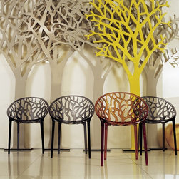 Crystal Polycarbonate Dining Chair Transparent Smoke Gray - Furniture