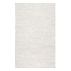 nuLOOM Braided Wool Hand Woven Chunky Cable Rug, Off White, 6'x9'