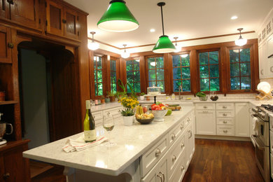 Example of a french country kitchen design in New York