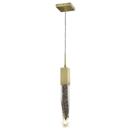 Aspen 1 Light Pendant, Brushed Brass, Aspen