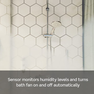 DHS05-1LI Humidity Sensor Switch for Bathroom Exhaust Fan, Automate Ventilation, Light Almond