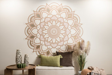 Example of a transitional home design design in Atlanta