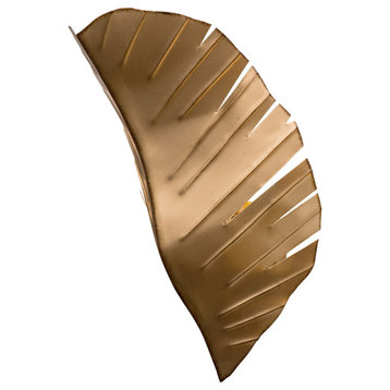 Banana Leaf 2 Light Wall Sconce in Gold With Dark Edging