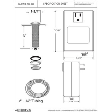 Disposal Air Switch and Single Outlet Control Box, Satin Nickel