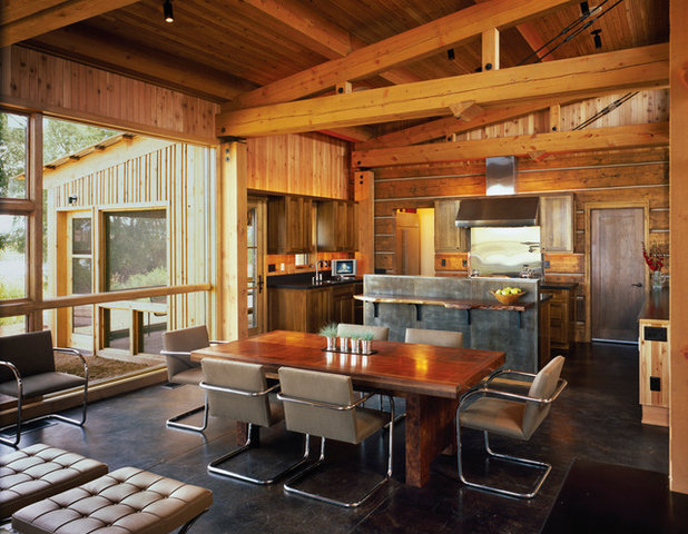 Rustic Dining Room by Carney Logan Burke Architects