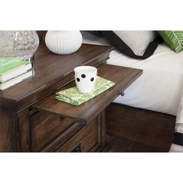 Coaster Franco Farmhouse 2-Drawer Wood Nightstand with Service Tray in Oak