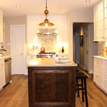 Two tone kitchen with custom island