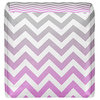 DiaNoche Pouf Chair Foot Stool - Chevron Pink Grey