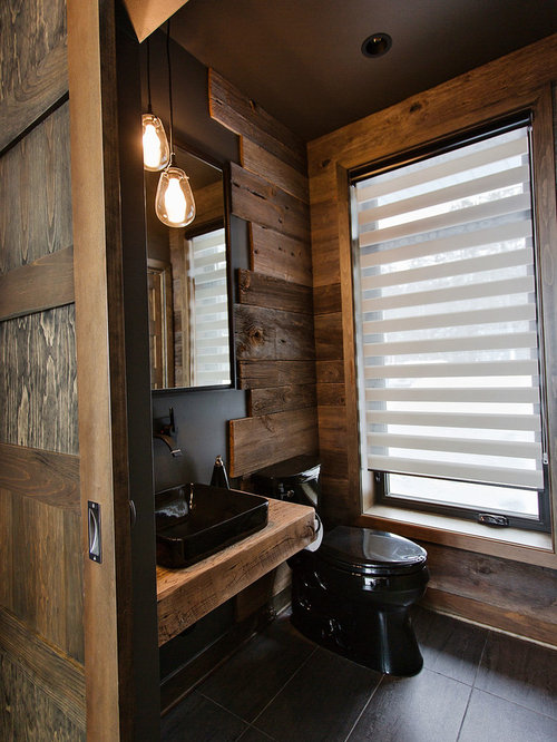 Small Rustic Powder Room Design Ideas, Remodels & Photos