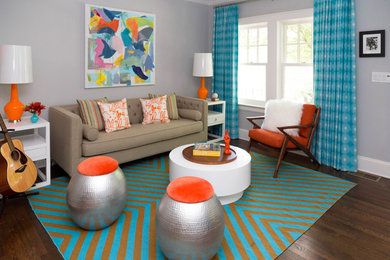 Design ideas for a midcentury living room in Atlanta.