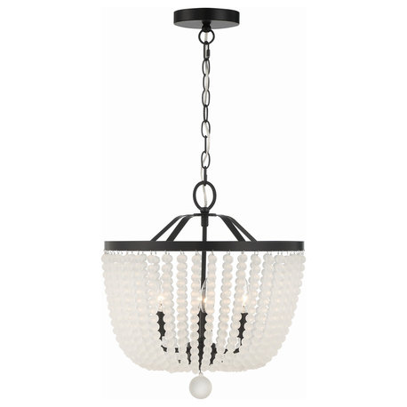 Crystorama 604-MK-FR 4 Light Chandelier in Matte Black