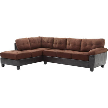 Glory Furniture Gallant Microsuede Sectional in Chocolate
