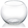 Glass Bubble Bowl, Fish Bowl Blown Glass- H:4.5" Open D:4.25" Body D:6", Pack of 6 Pcs