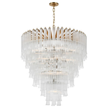 Lorelei X-Large Waterfall Chandelier in Gild with Clear Glass