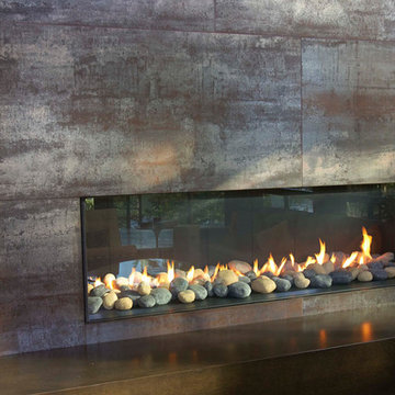 Floor to Ceiling Fireplace in Living Room