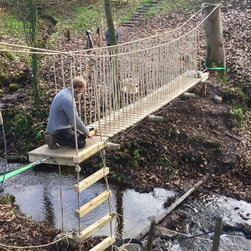 Awesome rope-work for a river Rope Bridge - Garden Products