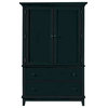 American Drew Sterling Pointe Door Chest in Black - Black with Maple Top