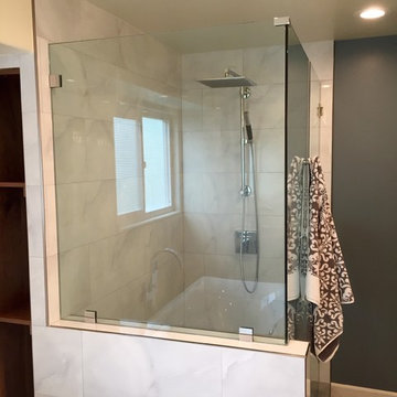 Mid century modern inspired restroom remodel