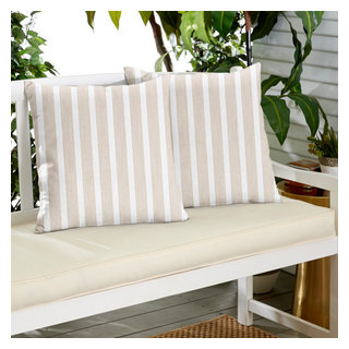 Indoor/Outdoor Sunbrella Shore Linen - 18x18 Throw Pillow