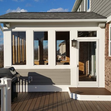 Multi-Level Walk Out Deck with Screen Porch Addition