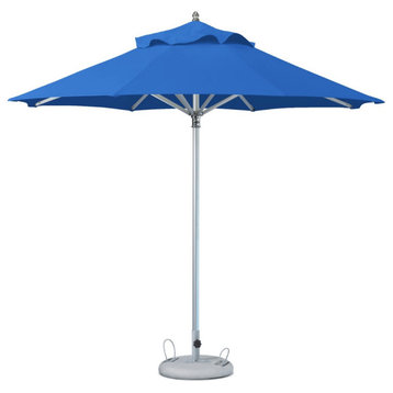 10' Blue Polyester Round Market Patio Umbrella