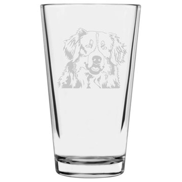 Bernese Mountain Dog Themed Etched All Purpose 16oz. Libbey Pint Glass