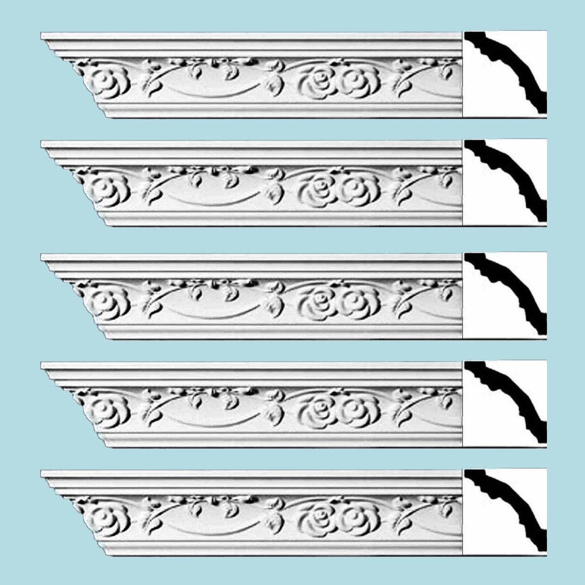 Ornate Cornice White Urethane Huntington Design 5 Pieces Totaling 470 ...