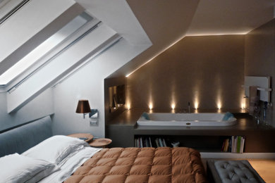 Esempio di una camera da letto minimalista