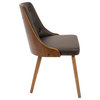 LumiSource Gianna Dining Chair, Walnut and Brown