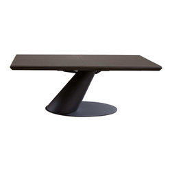 YumanMod - TAURUS Rectangular Dining Extendable Table With Dove Grey Cement Resin Top - Dining Tables