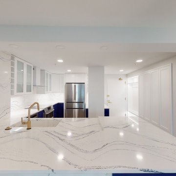 White Blue Kitchen Remodeling