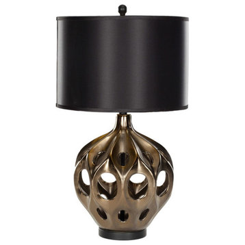 Regina Table Lamp - Copper, Black Shade