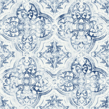 MN1891 Quartet White / Blue Wallpaper by York Wallcoverings