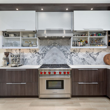 Contemporary Kitchen Remodel with stunning accent walls