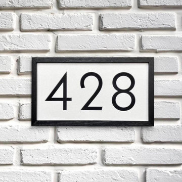 House Number Sign with Decorative Frame