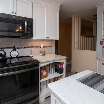 Transitional Chantilly Kitchen Remodel with Glacier Gray accent tile back splash