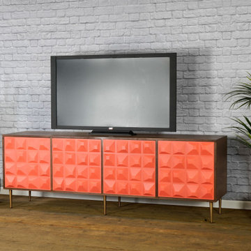 Modern Credenza, Mid Century Modern TV stand, Walnut, Handmade Custom Sideboard